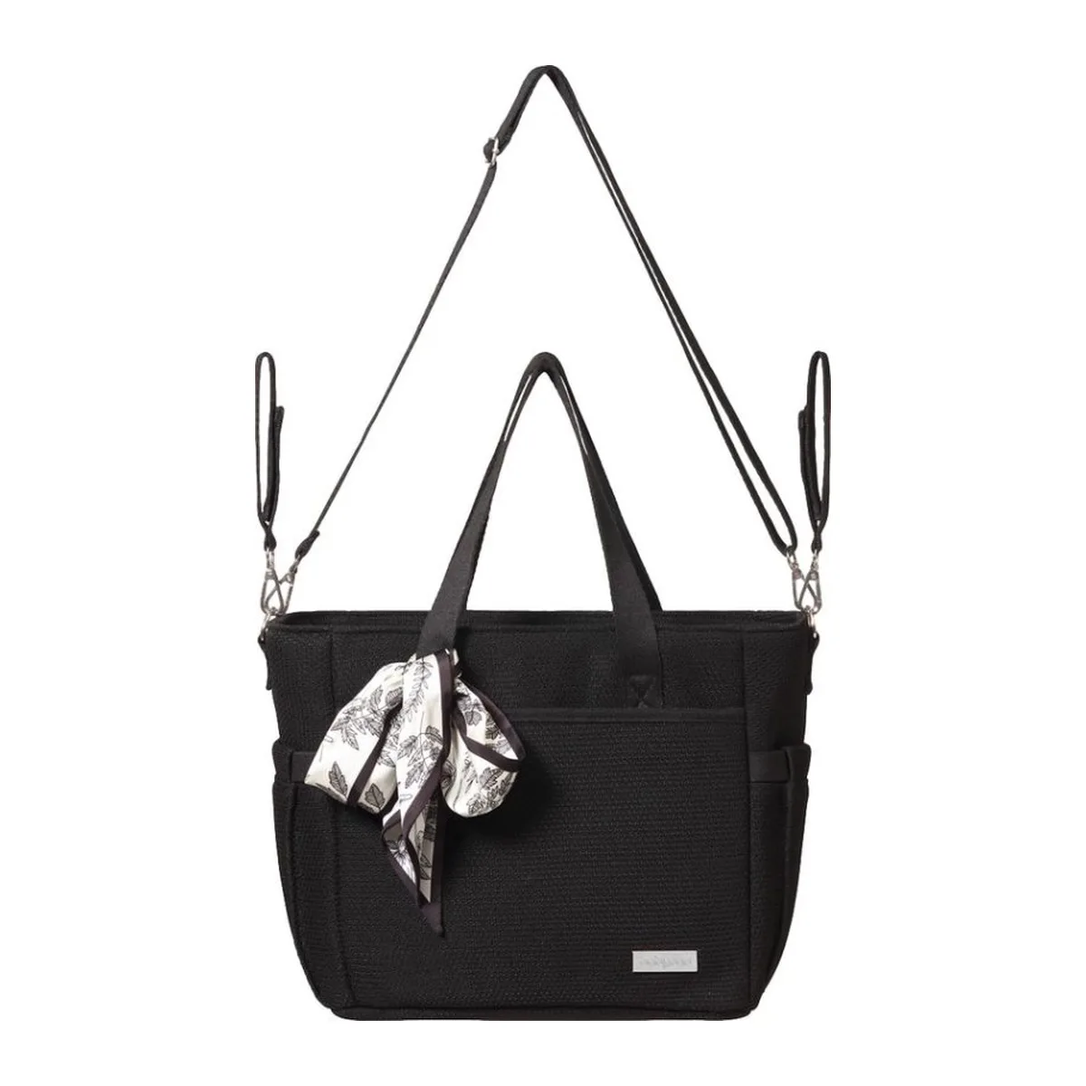 BabyOno CARMEN luiertas voor kinderwagen – zwarte mommy bag met verschoonmat – 9 vakken – stijlvolle verzorgingstas - 8