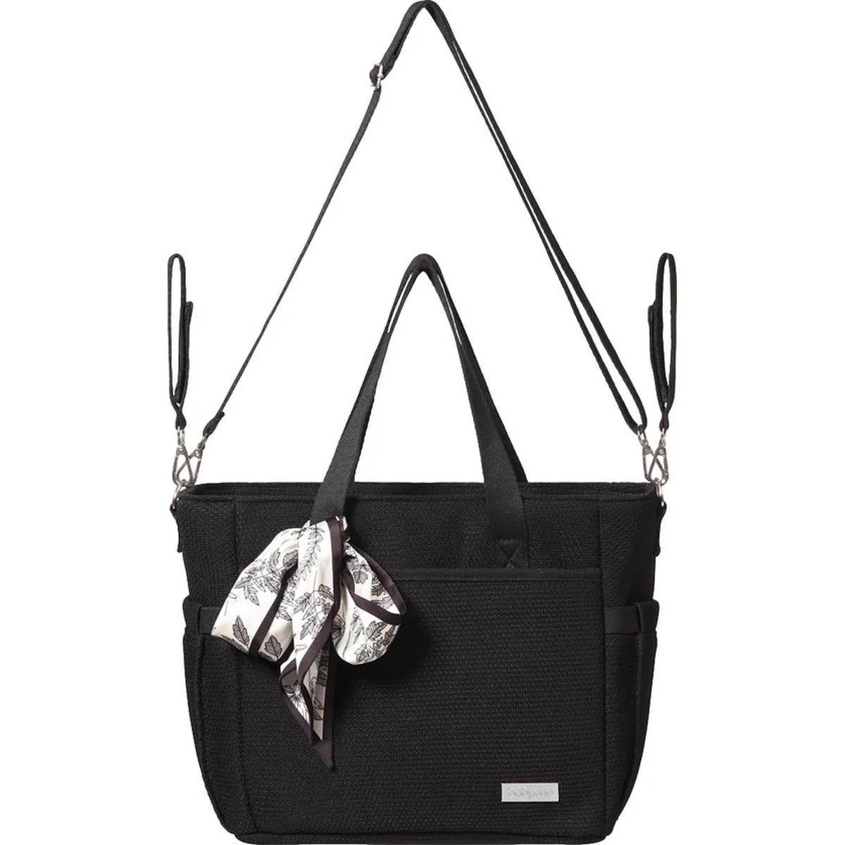 BabyOno CARMEN luiertas voor kinderwagen – zwarte mommy bag met verschoonmat – 9 vakken – stijlvolle verzorgingstas