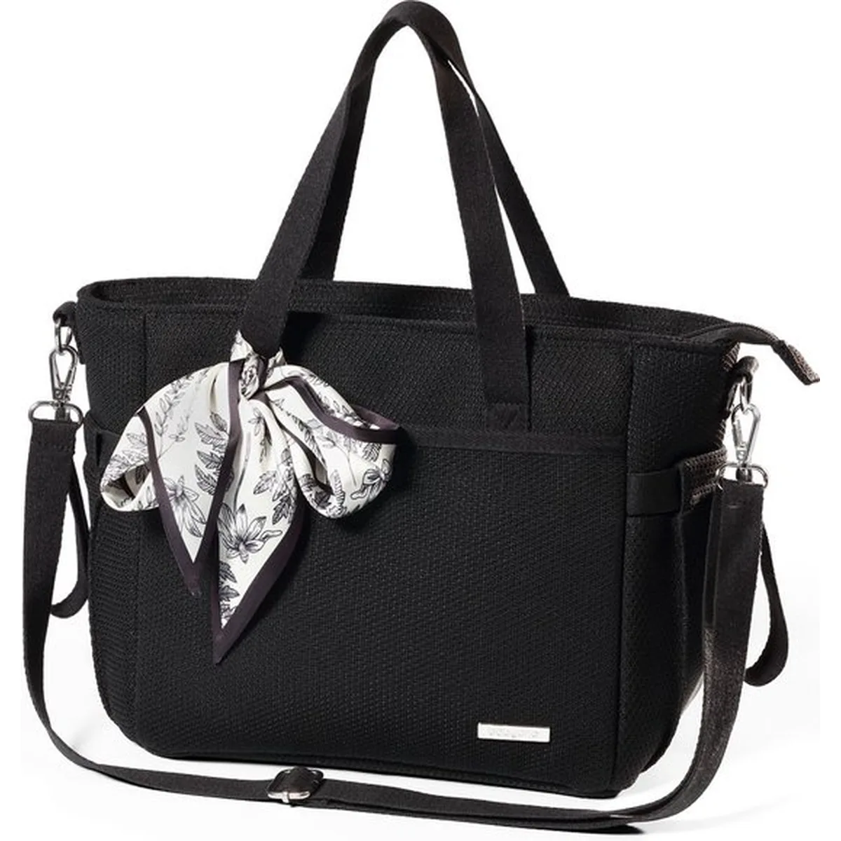 BabyOno CARMEN luiertas voor kinderwagen – zwarte mommy bag met verschoonmat – 9 vakken – stijlvolle verzorgingstas - 2