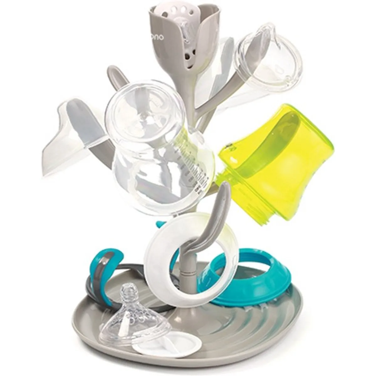BabyOno TULIP Flessendroger - Droogrek voor Babyflessen en Spenen - BPA-vrij - Grijs