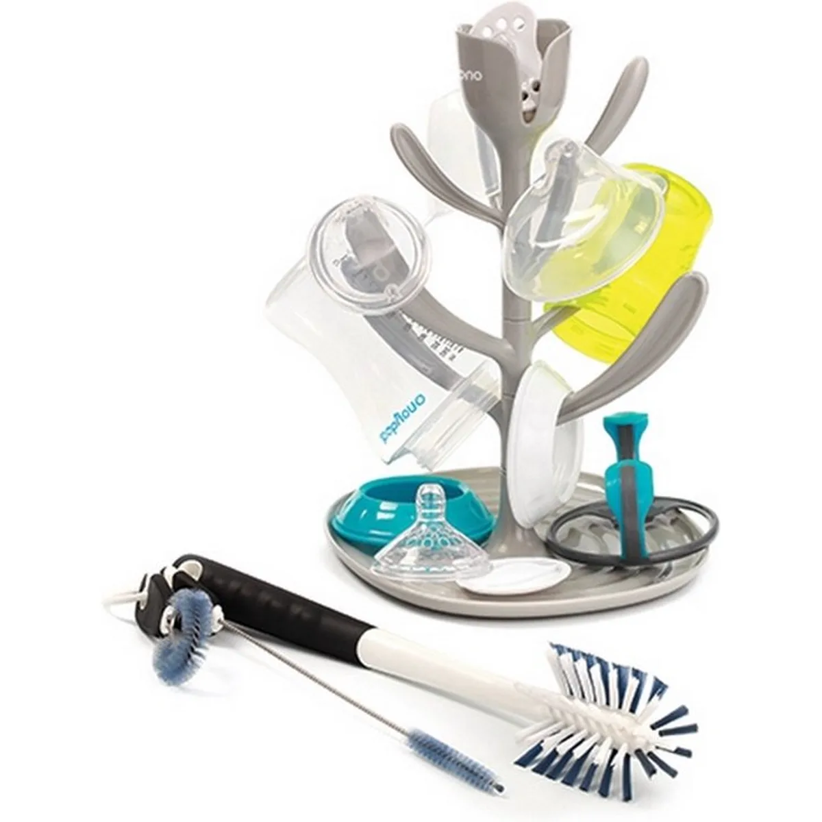 BabyOno TULIP Flessendroger - Droogrek voor Babyflessen en Spenen - BPA-vrij - Grijs - 3