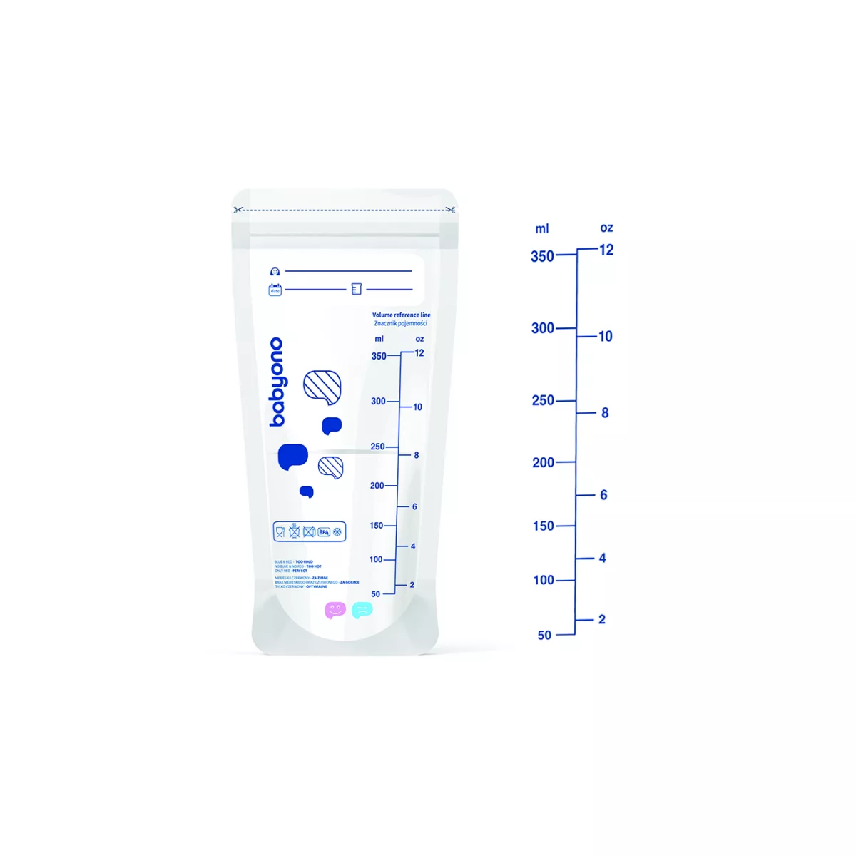 Moedermelk Bewaarzakjes Moedermelkbewaarzakjes | Bewaarzakjes voor moedermelk met warmte-indicator 30x | EXTRA GROOT | 350 ml | 30 st - 2