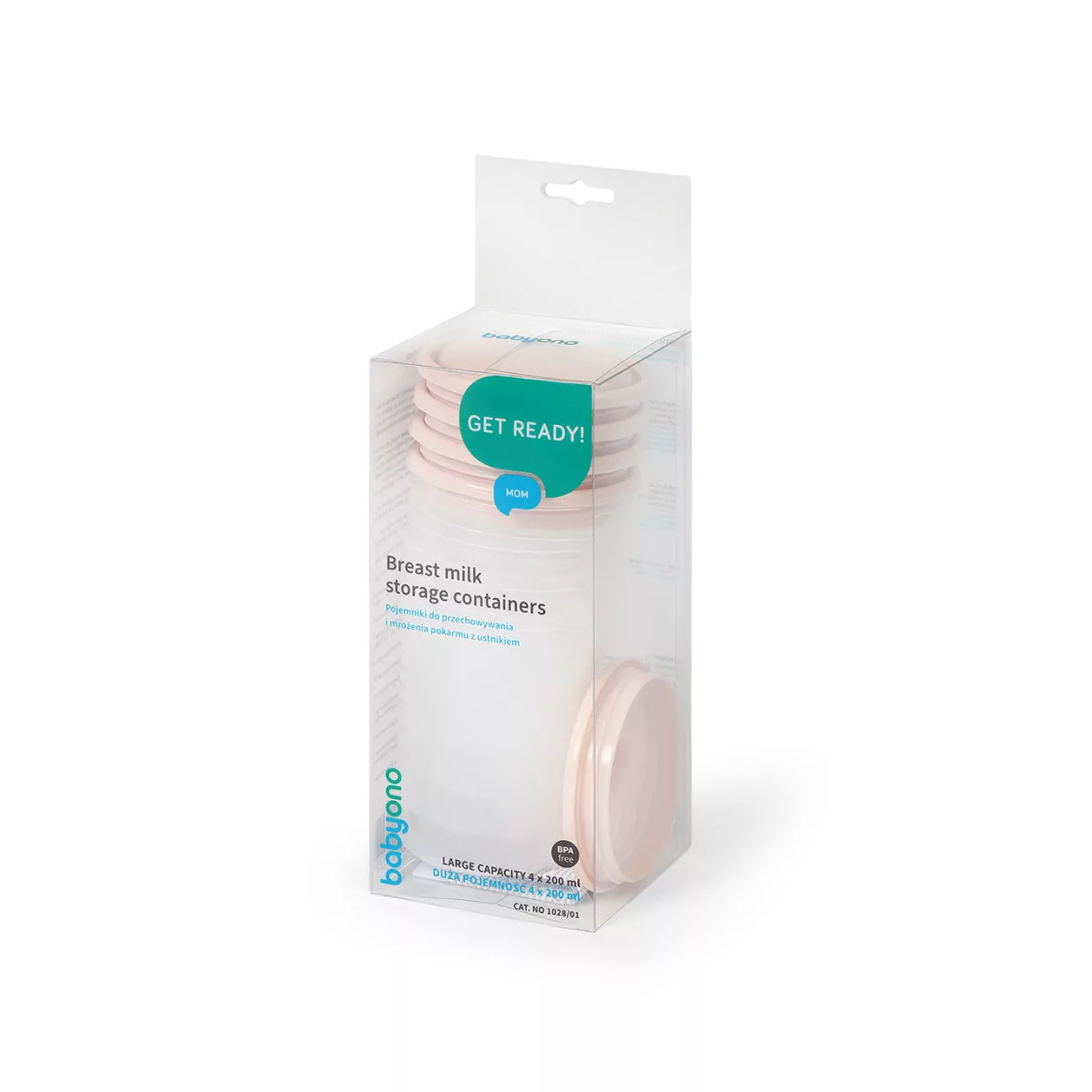 BabyOno 4 Stuks Bewaarbekers Plus Drinktuit 1028 - 5
