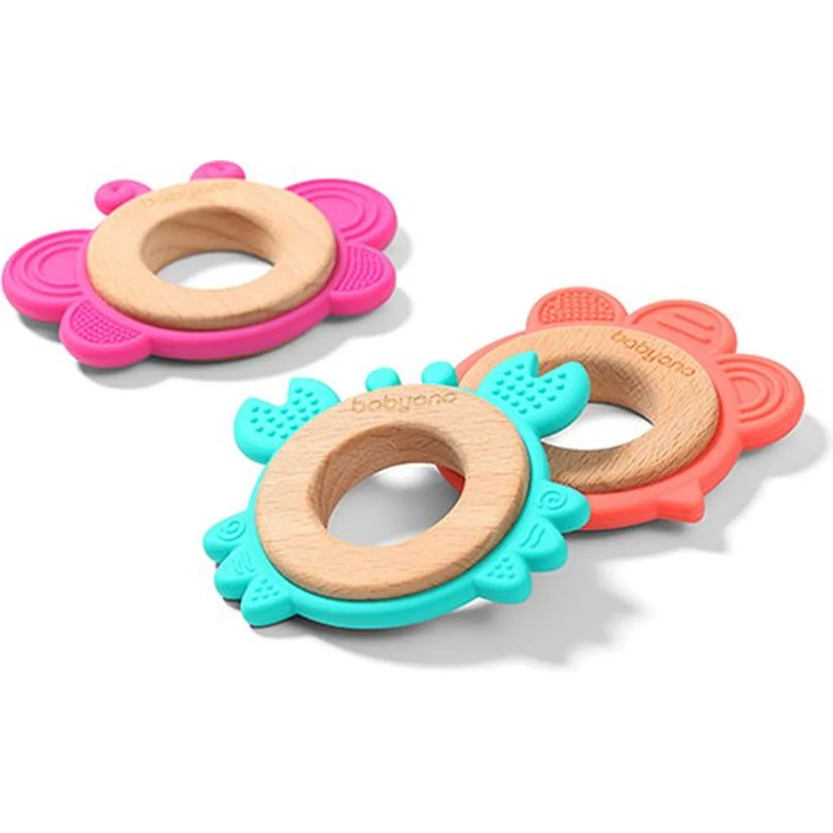 BabyOno Houten en siliconen bijtring - KIP - 2