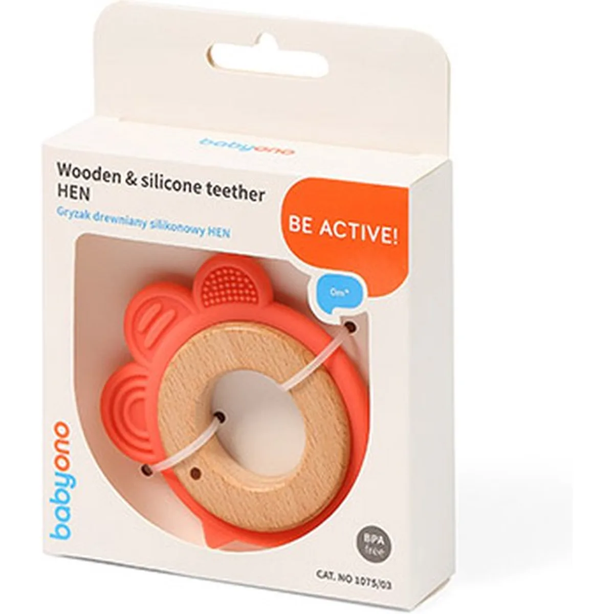 BabyOno Houten en siliconen bijtring - KIP - 3