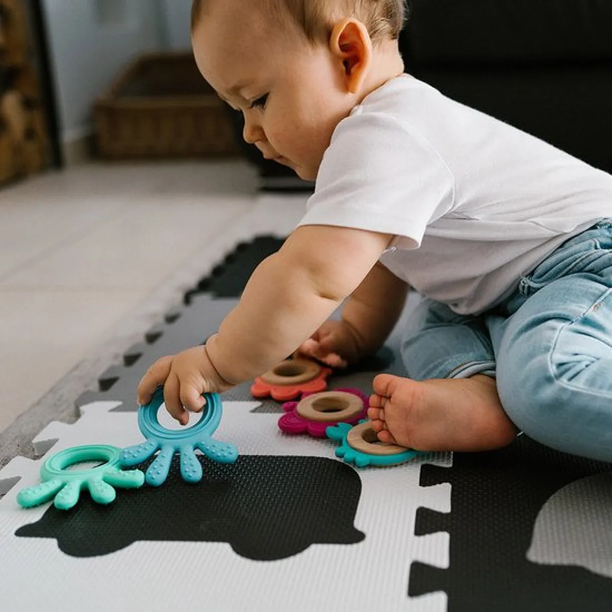 BabyOno Houten en siliconen bijtring - KIP - 6