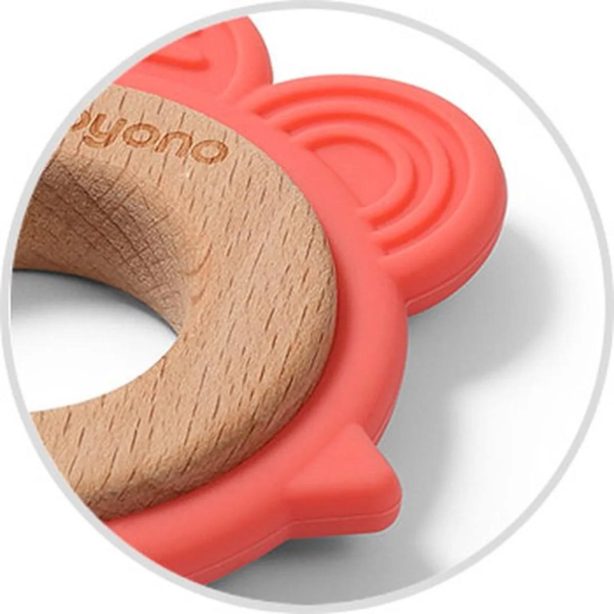BabyOno Houten en siliconen bijtring - KIP - 7
