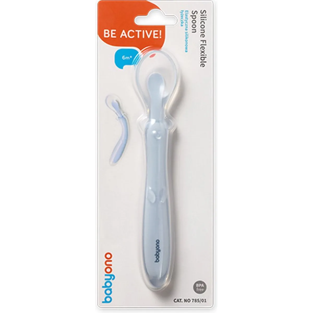 BabyOno Flexibele Siliconen Lepel - Zacht en Veilig - Blauw