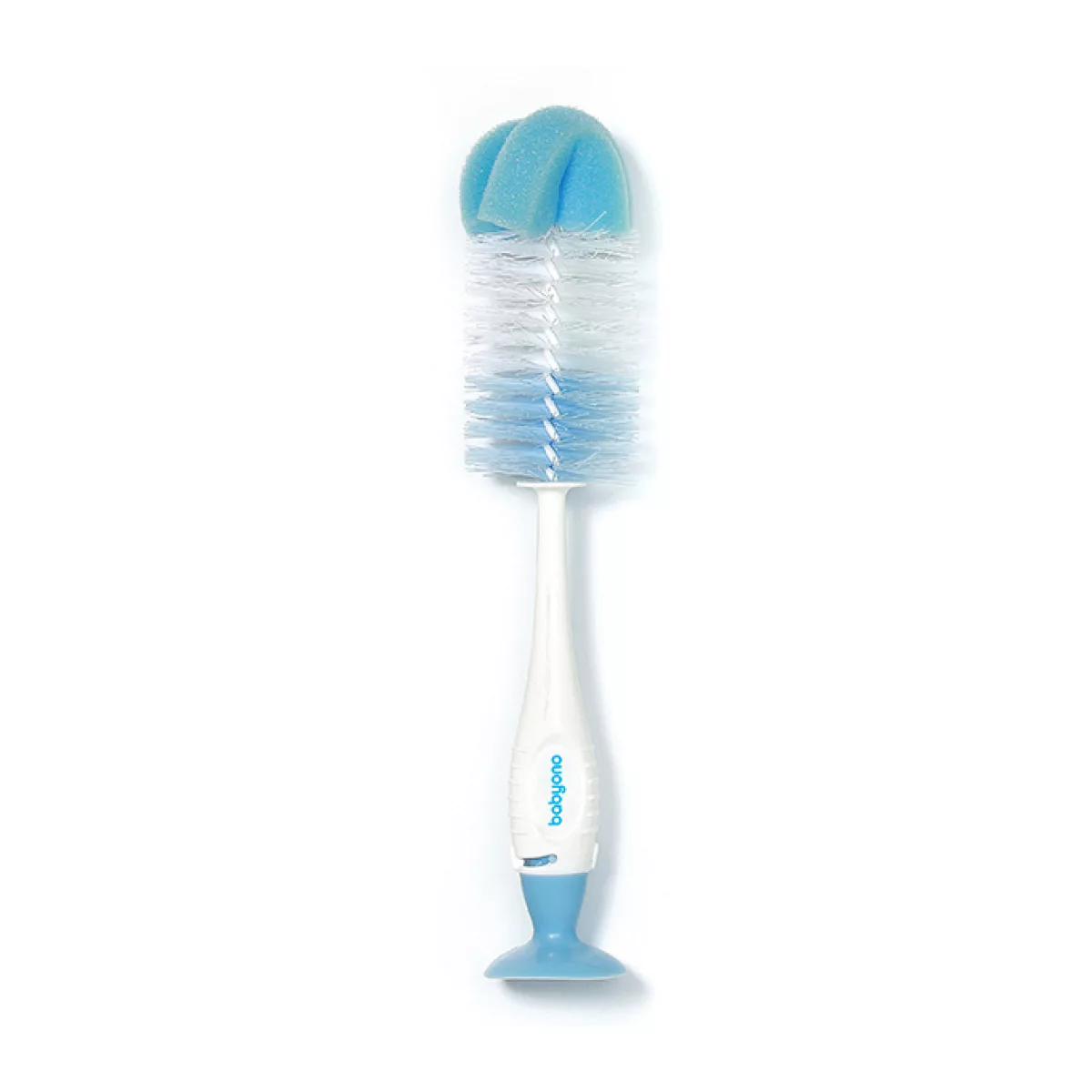 BabyOno Wit/Blauw Flessenborstel met Spons & Zuignap 728/01