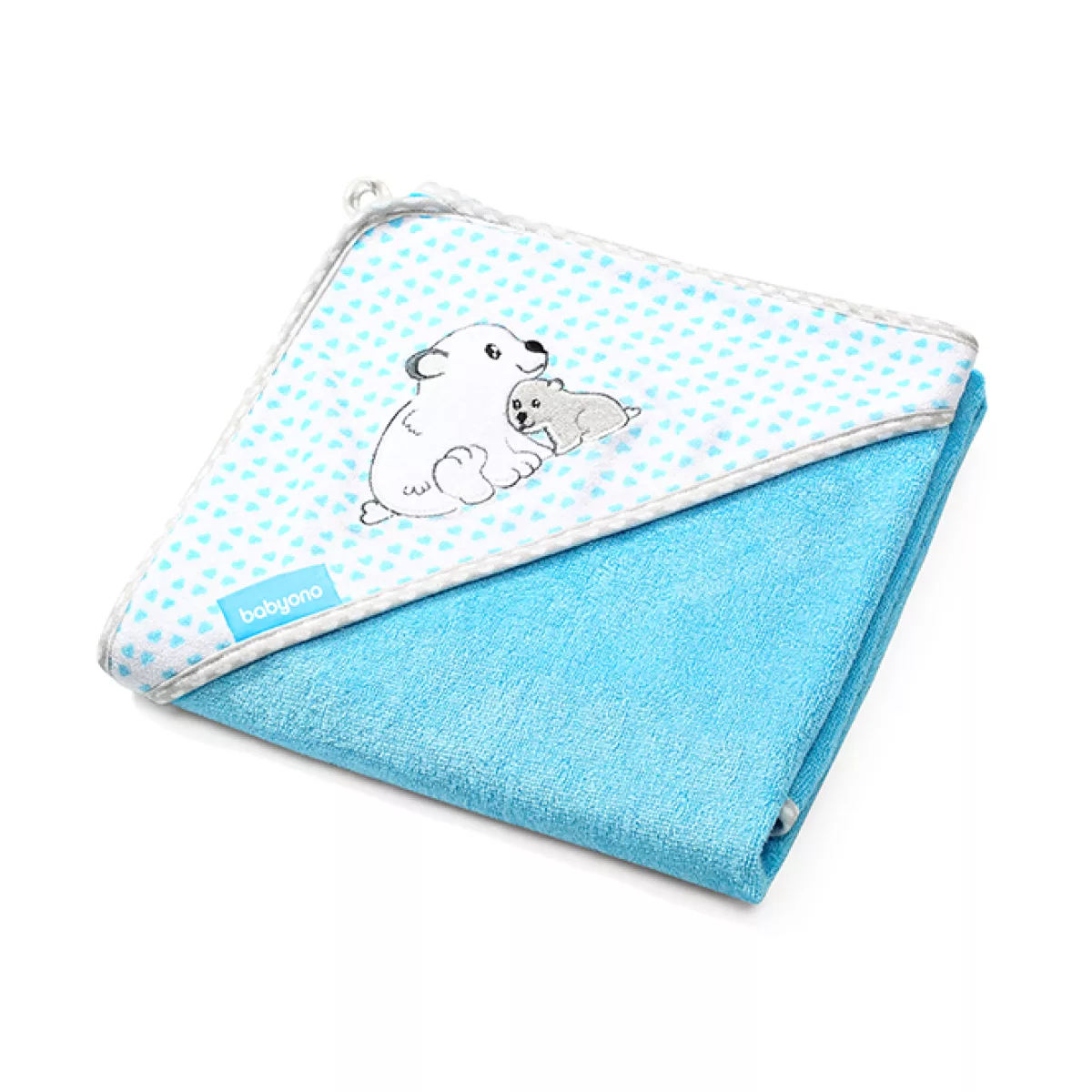 BabyOno Bamboo Grijs Vosjes 76x76 cm Badcape 345/03 - 3