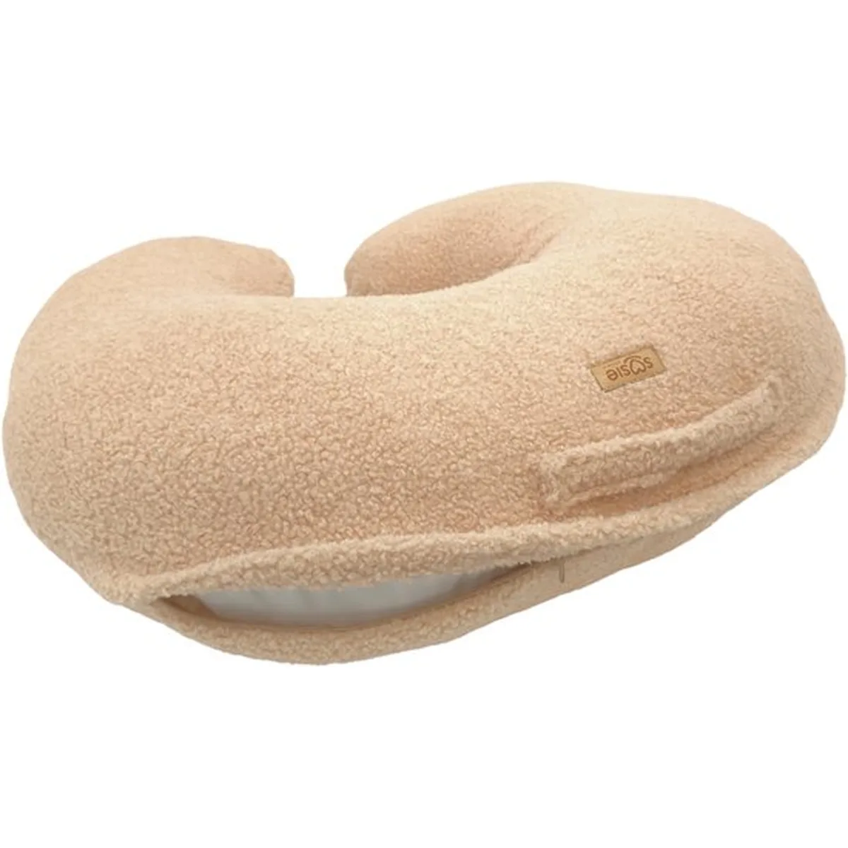 Soosie TEDDY Voedingskussen – Teddy Bouclé – Afneembare Hoes met Rits – Ergonomisch Voedingskussen voor Borstvoeding & Flesvoeding – 65×55 cm – Beige - 5