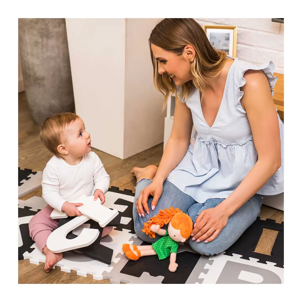 BabyOno Letters Grijs 10 Stuks Schuimrubberen Puzzelmat 278/02 - 5