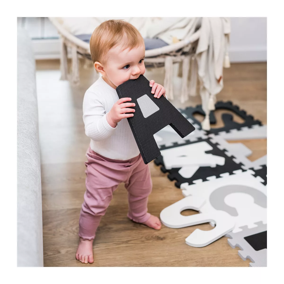 BabyOno Letters Grijs 10 Stuks Schuimrubberen Puzzelmat 278/02 - 8