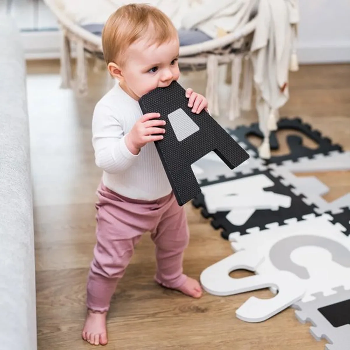 BabyOno Letters Grijs 10 Stuks Schuimrubberen Puzzelmat 278/02 - 3
