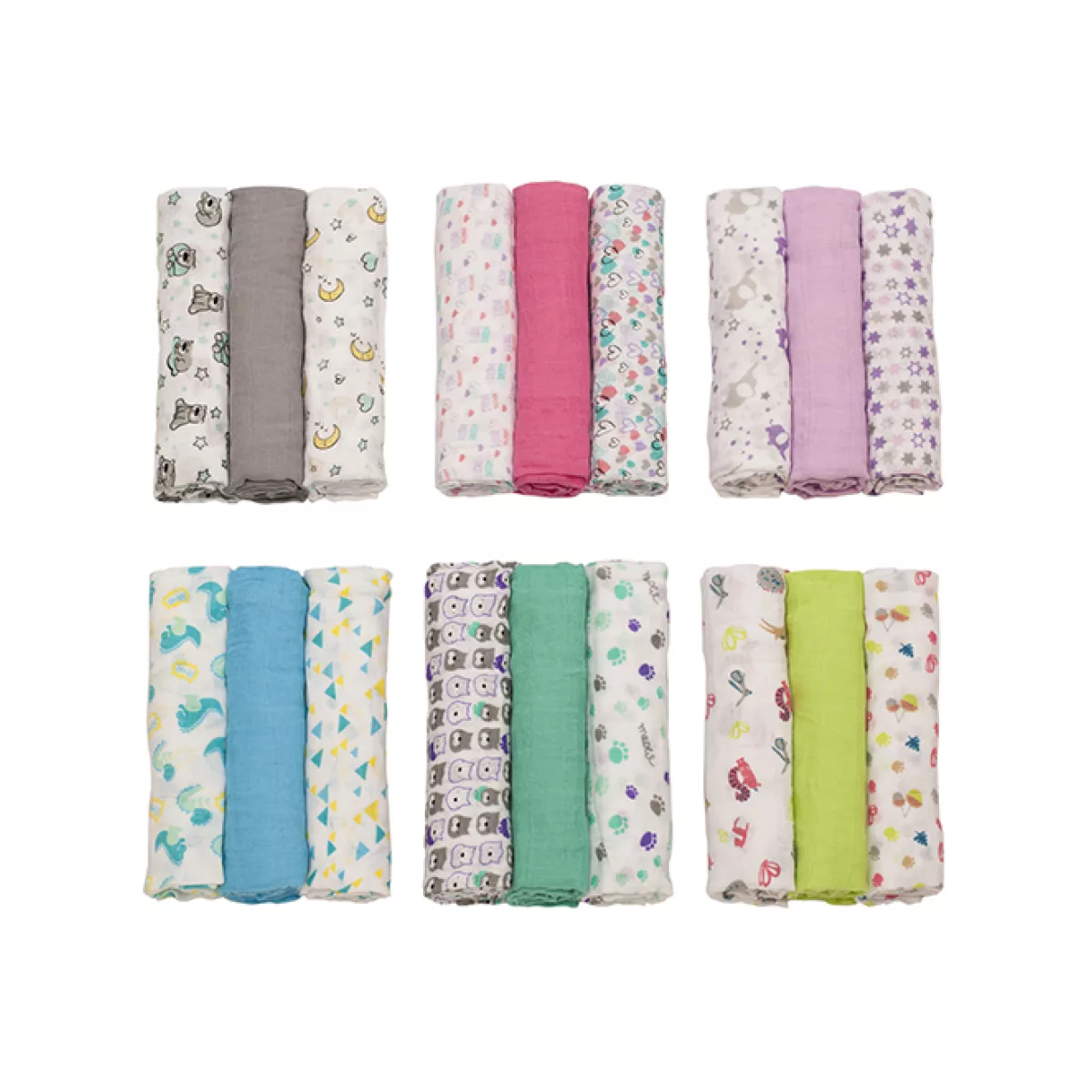 BabyOno 348/02 Musin-Luiers Raspberry 3 Stks Babyono