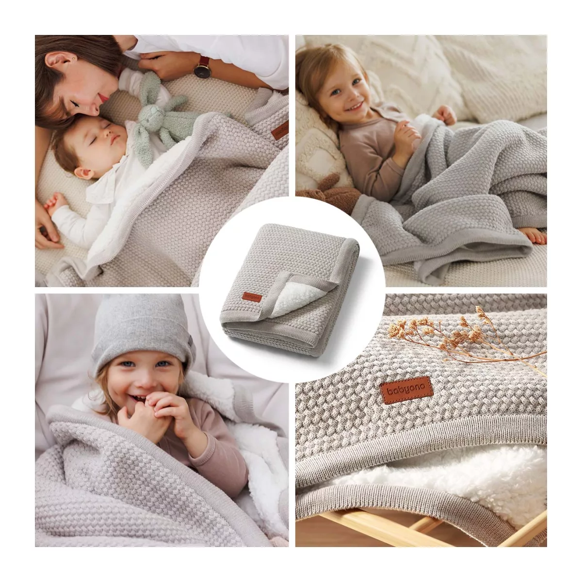BabyOno Baby Deken Katoen Warm 75x100cm Grijs