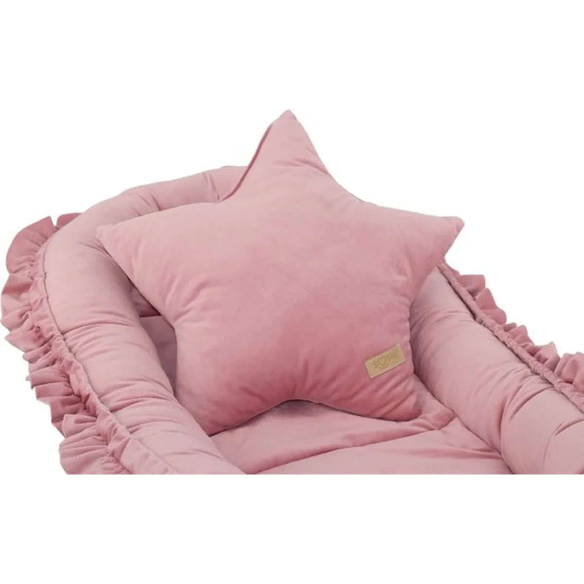 Soosie - GLAMOUR - Set van 2 Decoratieve Kussens - Kussen woonkamer - Bank kussen - Sierkussen - Decoratie kussen - Ster en Maan - Roze velvet - 7