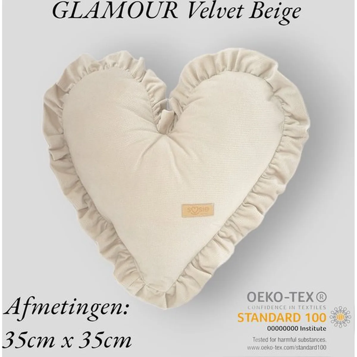 Soosie Decoratieve Kussen Hartvorm Beige - Glamour Collectie - 2