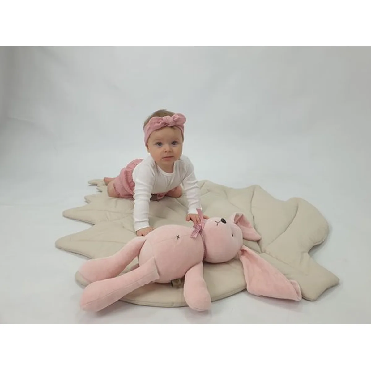 Soosie Speelmat voor Baby's in Bladvorm – Katoenen Activiteitenmat 87x117 cm – Zandkleurig – Zachte Babymat voor Buiklig en Spel - 5