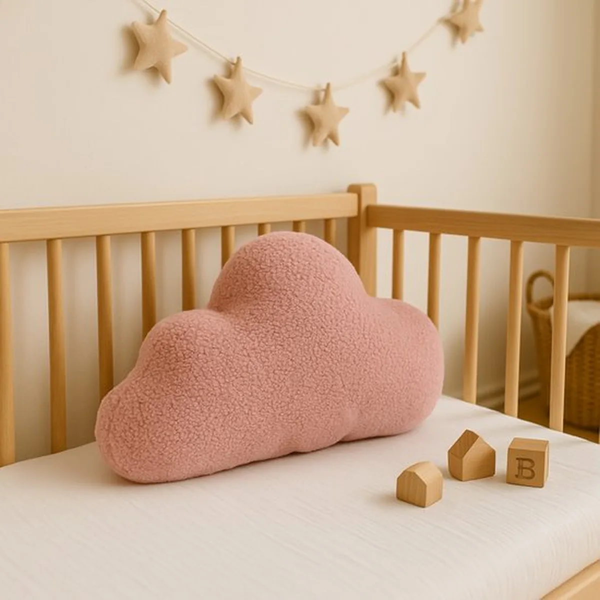 Soosie - Sierkussen Wolk – Kussentje - Teddy Bouclé – 37×58 cm – Zacht Roze - 5