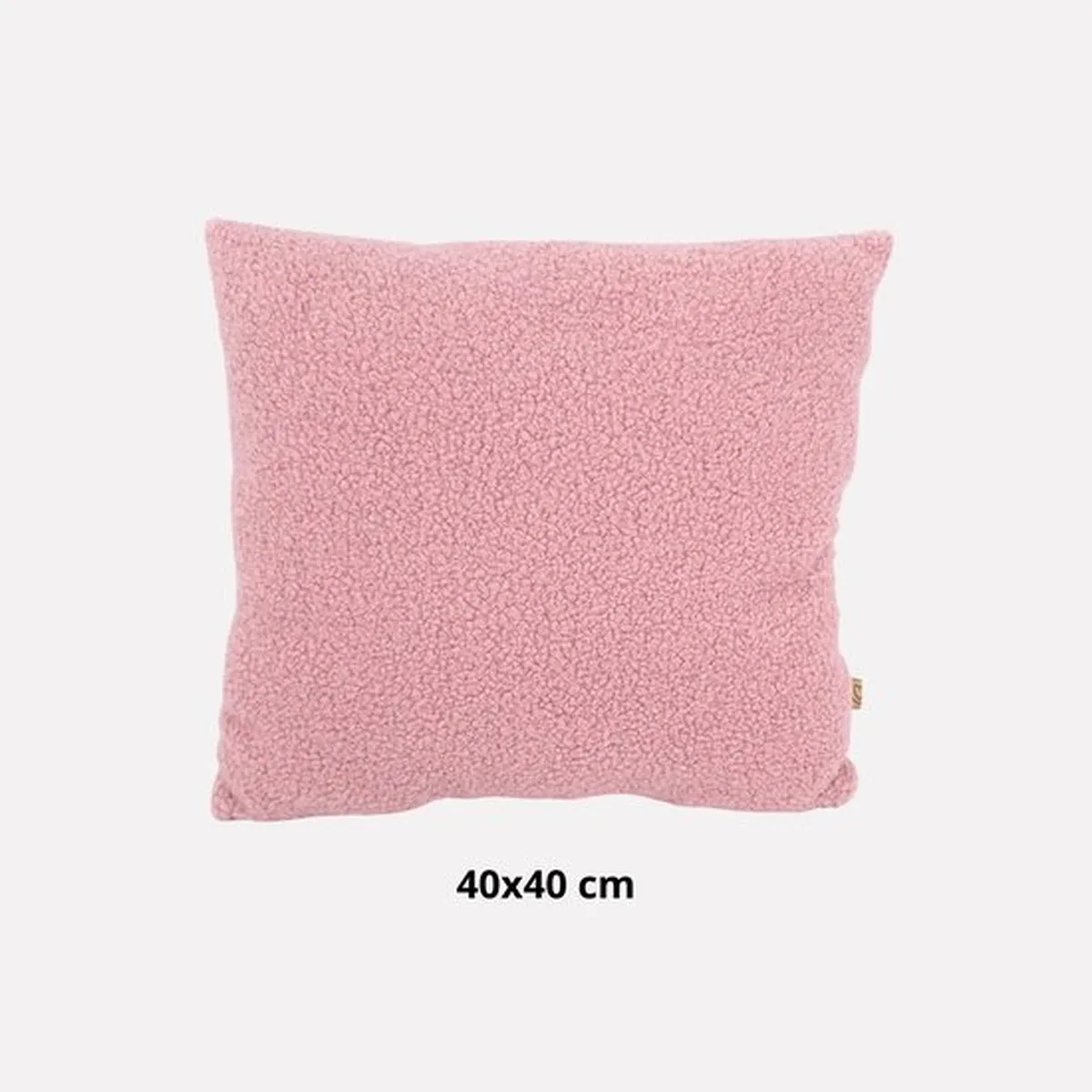 Soosie - Sierkussen Vierkant – Kussentje - Teddy Bouclé – 40×40 cm – Zacht Roze - 2