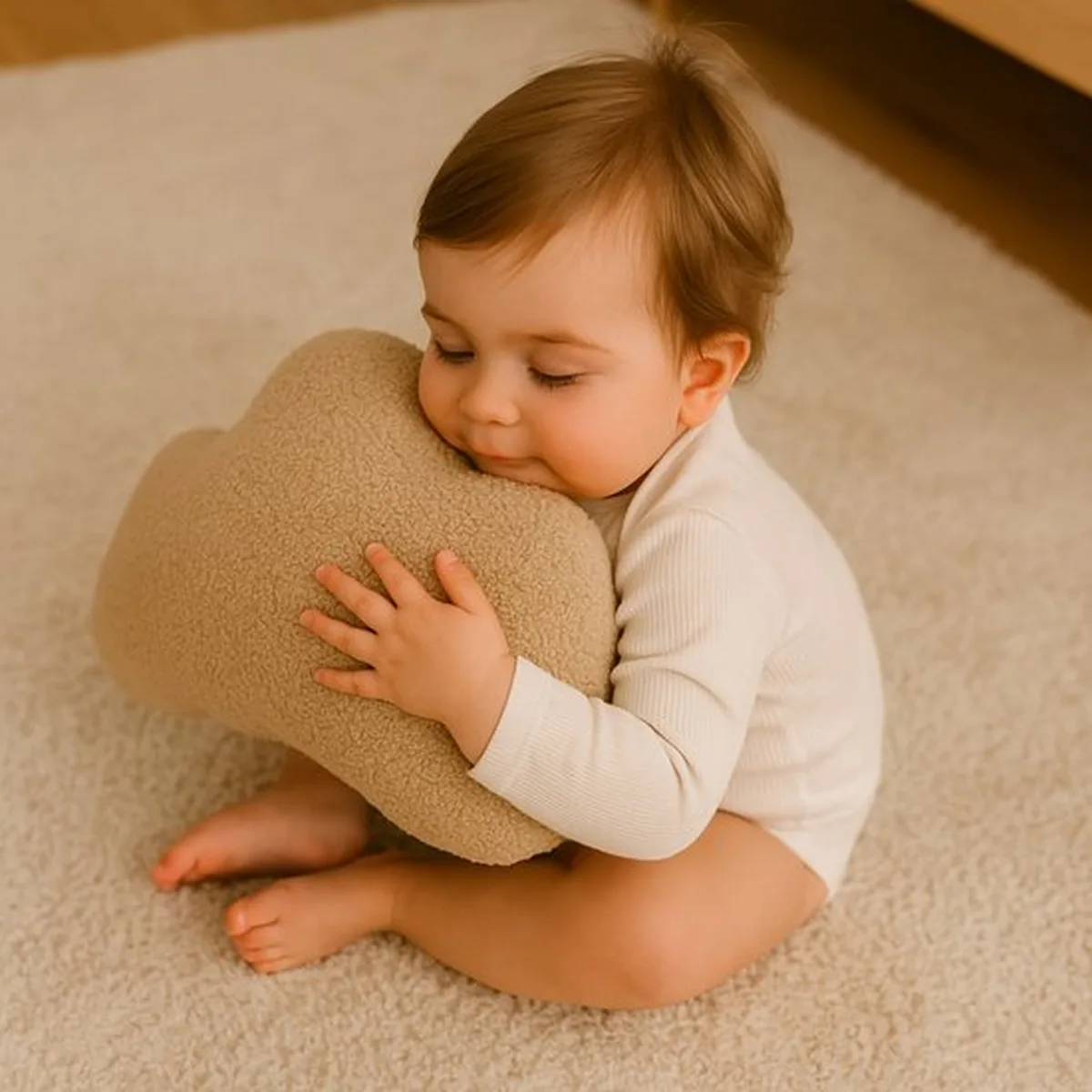 Soosie - Sierkussen Wolk – Kussentje - Teddy Bouclé – 37×58 cm – Beige - 6