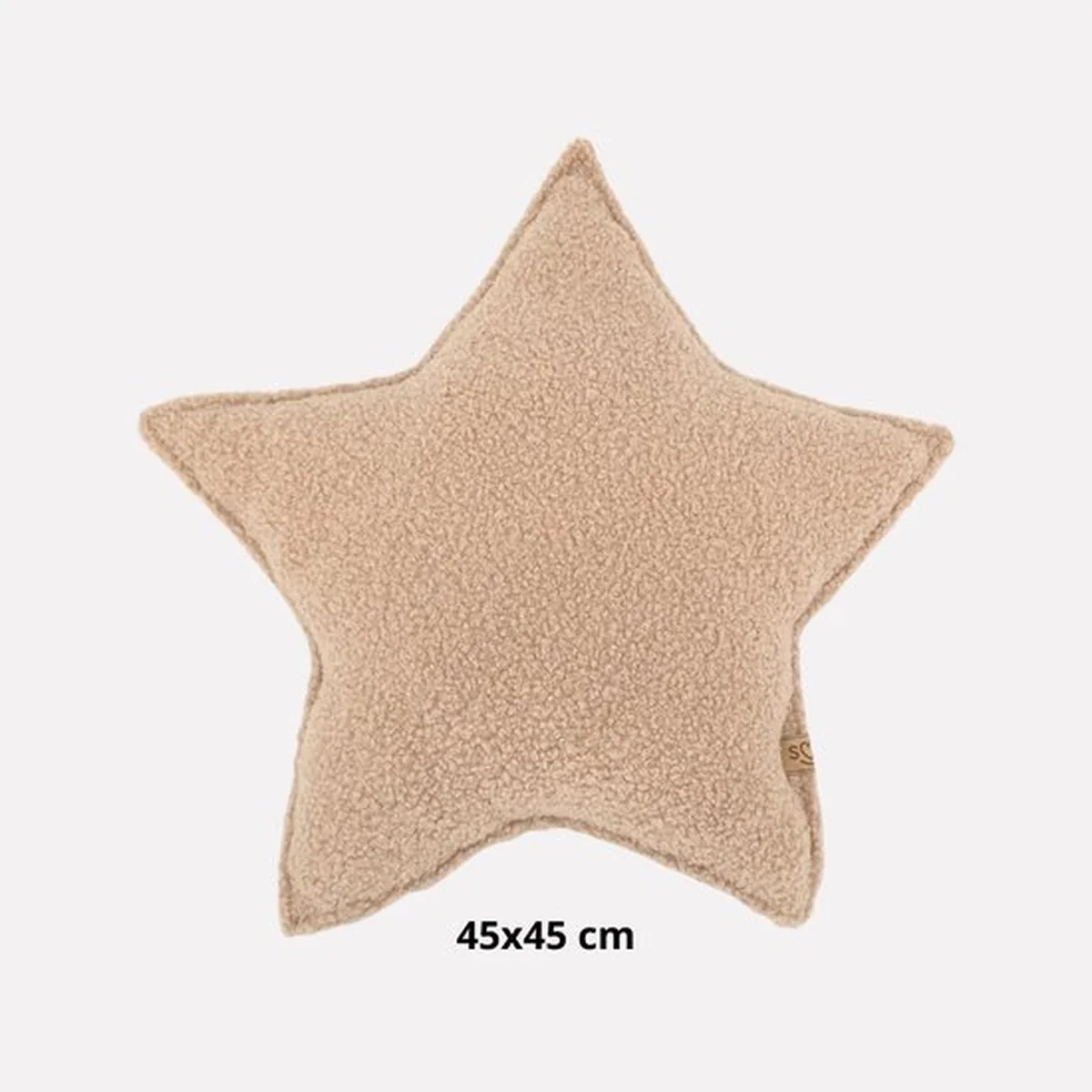 Soosie - Sierkussen Ster – Kussentje - Teddy Bouclé – 45×45 cm – Beige - 7