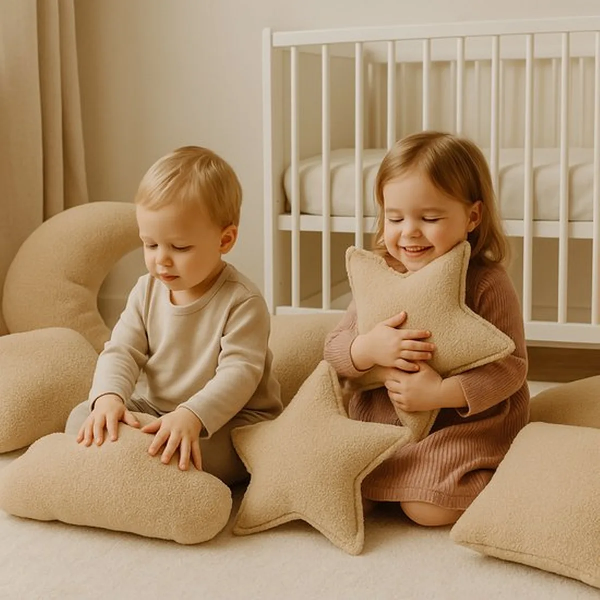 Soosie - Sierkussen Vierkant – Kussentje - Teddy Bouclé – 40×40 cm – Beige - 5
