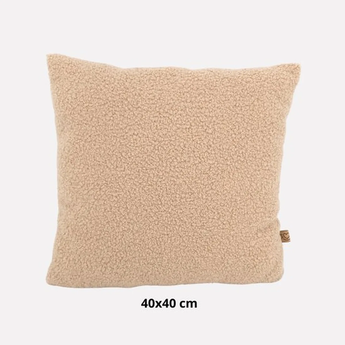 Soosie - Sierkussen Vierkant – Kussentje - Teddy Bouclé – 40×40 cm – Beige - 6
