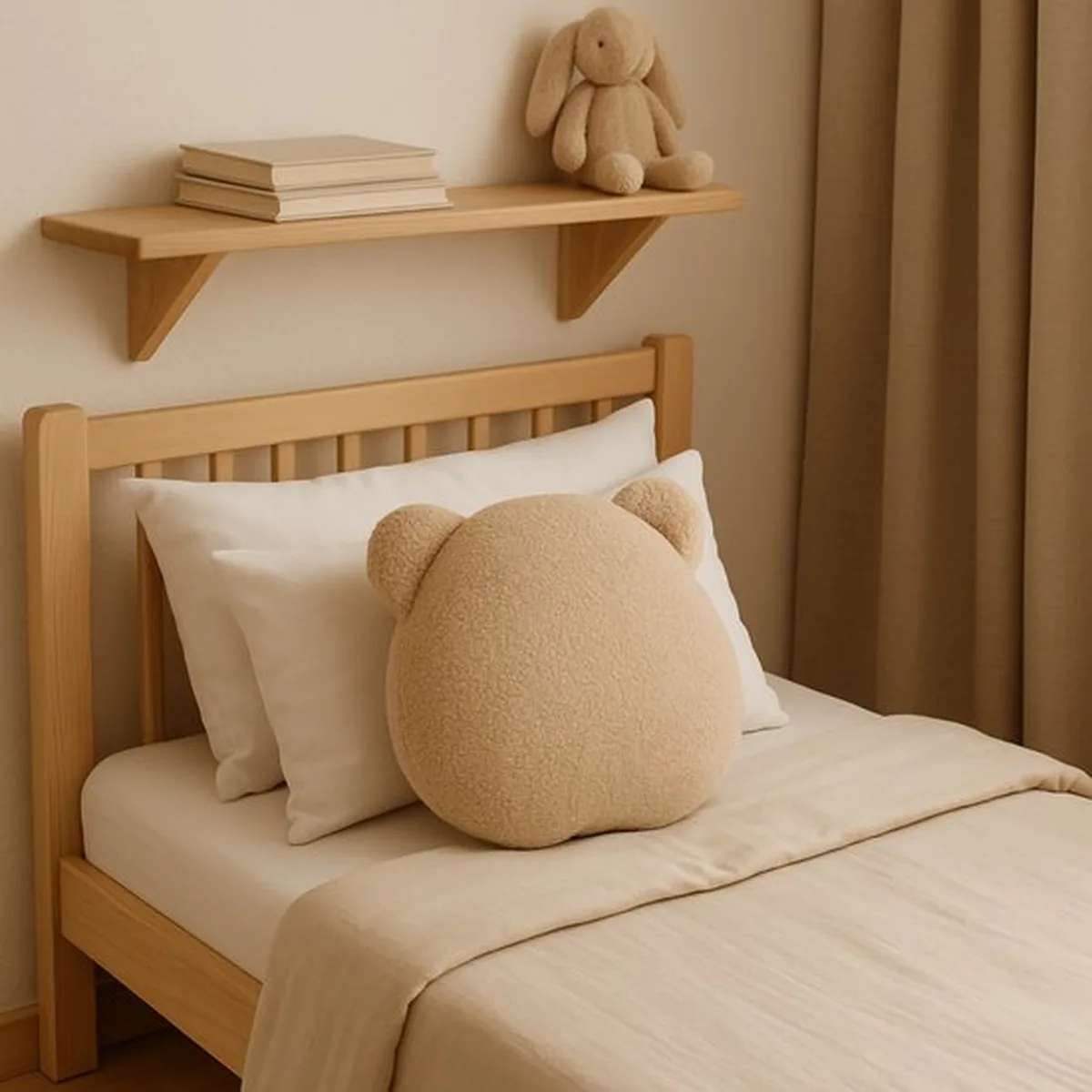Soosie - Sierkussen Beer – Kussentje - Teddy Bouclé – 35×40 cm – Beige - 3