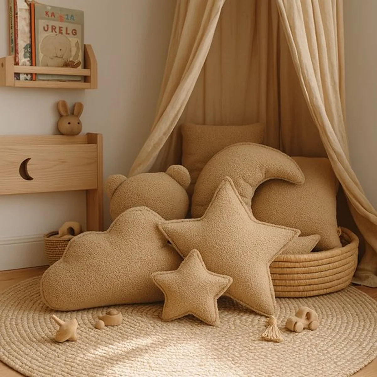 Soosie - Sierkussen Beer – Kussentje - Teddy Bouclé – 35×40 cm – Beige - 5