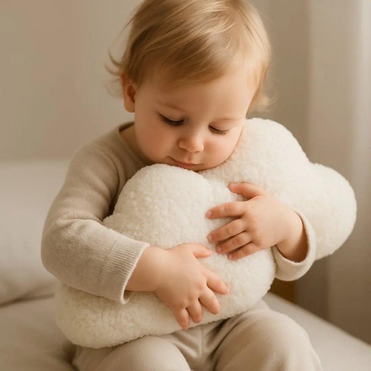 Soosie - Sierkussen Wolk – Kussentje - Teddy Bouclé – 37×58 cm – Crème - 2