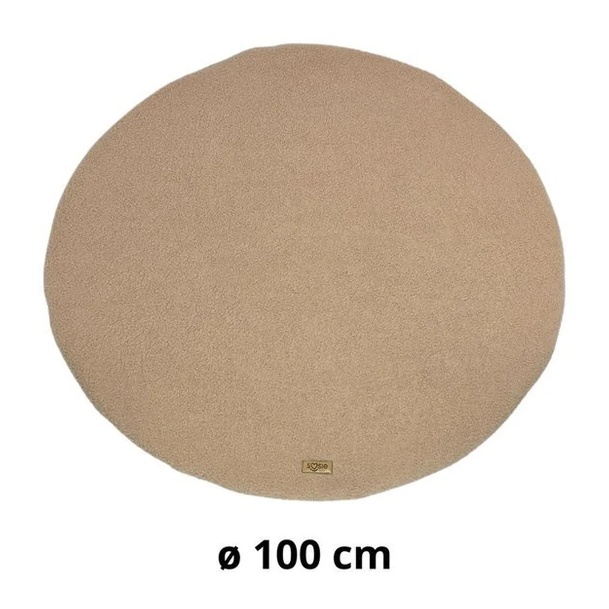 Soosie Teddy Boucle Speelmat ø100 cm – Luxe Baby Speelkleed – Rond – Zachte Activiteitenmat voor Baby's – Beige/Bruin - 8