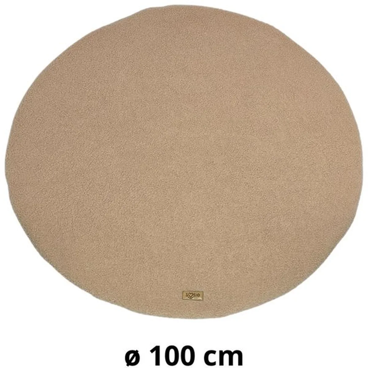 Soosie Teddy Boucle Speelmat ø100 cm – Luxe Baby Speelkleed – Rond – Zachte Activiteitenmat voor Baby's – Beige/Bruin
