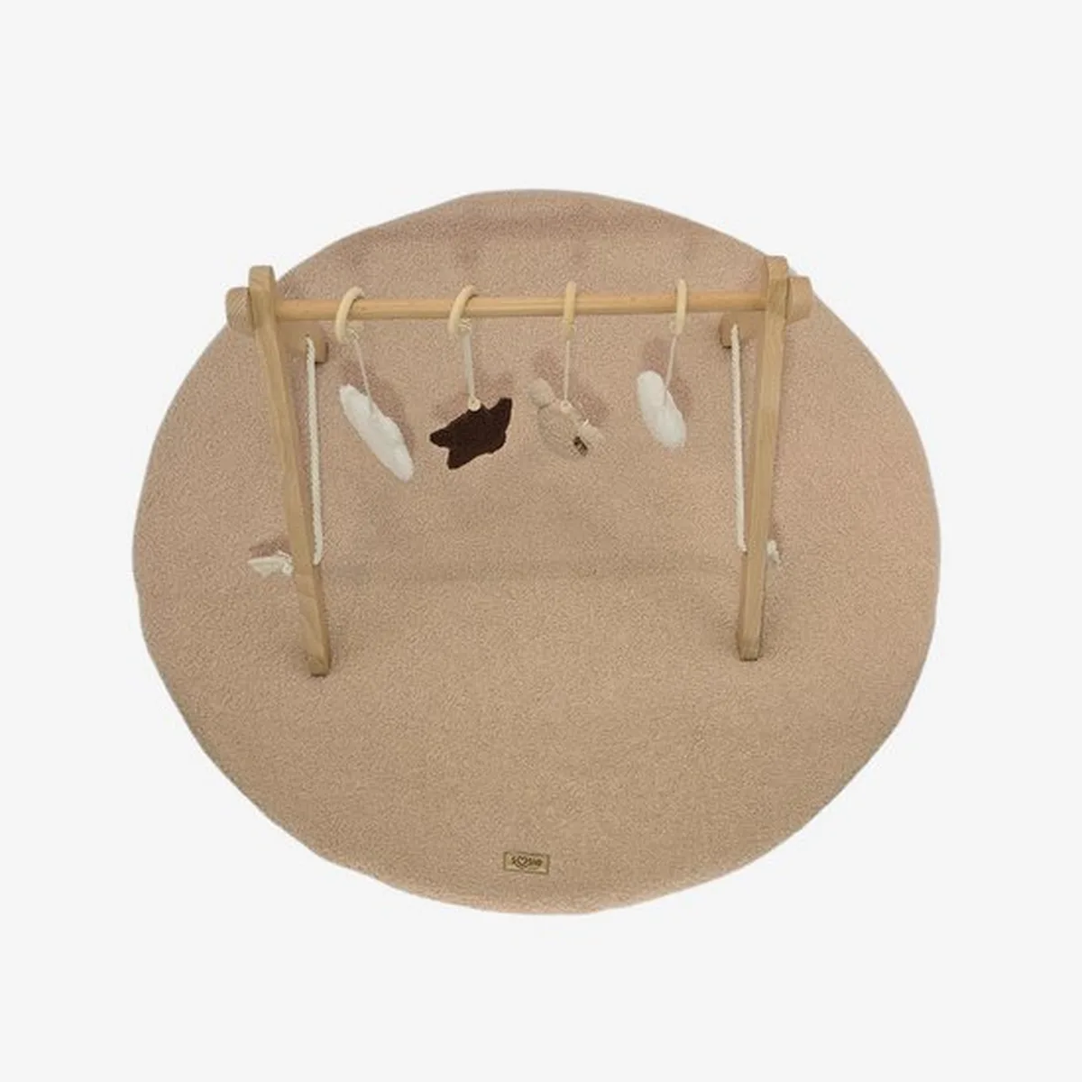 Soosie Teddy Boucle Speelmat ø100 cm – Luxe Baby Speelkleed – Rond – Zachte Activiteitenmat voor Baby's – Beige/Bruin - 3