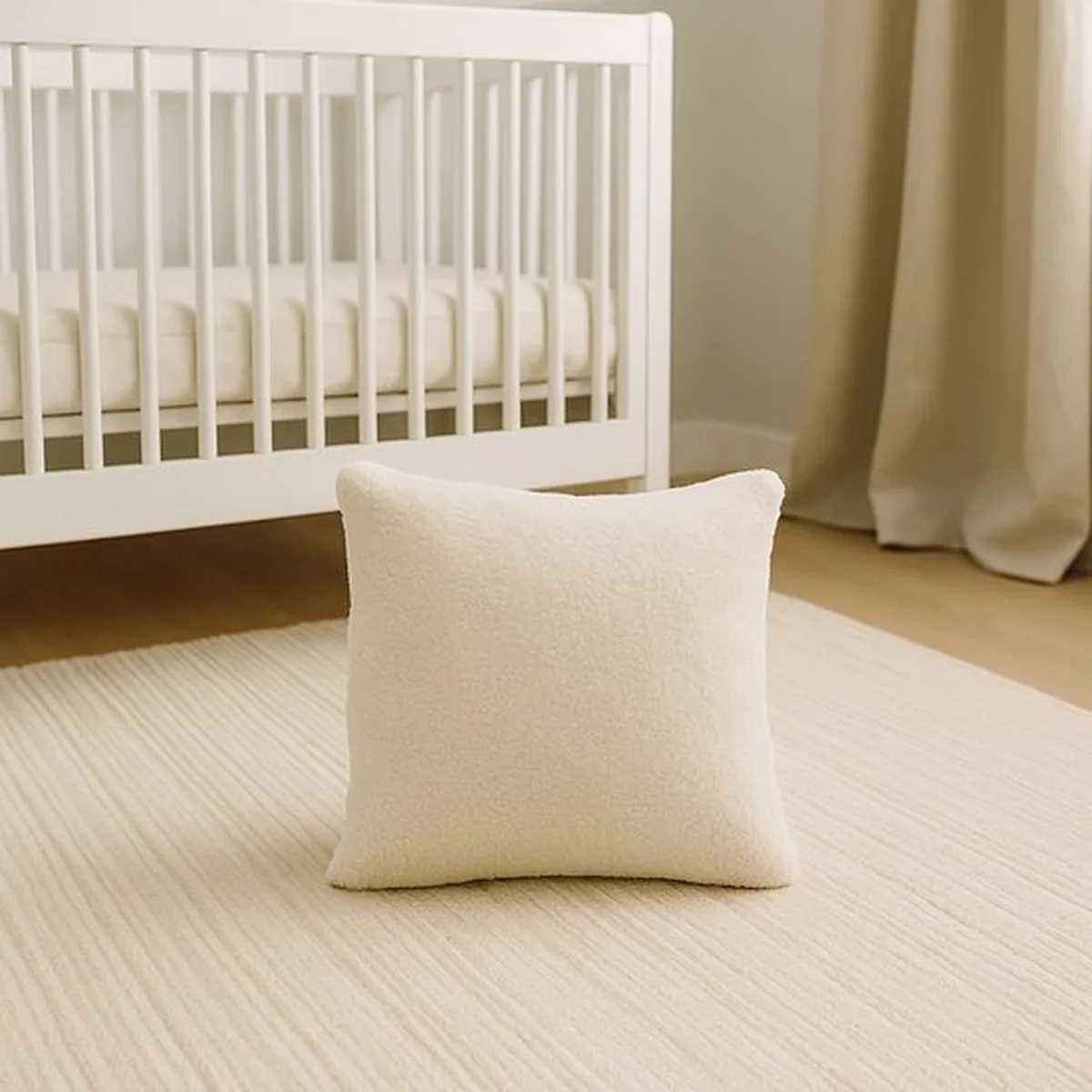 Soosie - Sierkussen Vierkant – Kussentje - Teddy Bouclé – 40×40 cm – Crème - 2