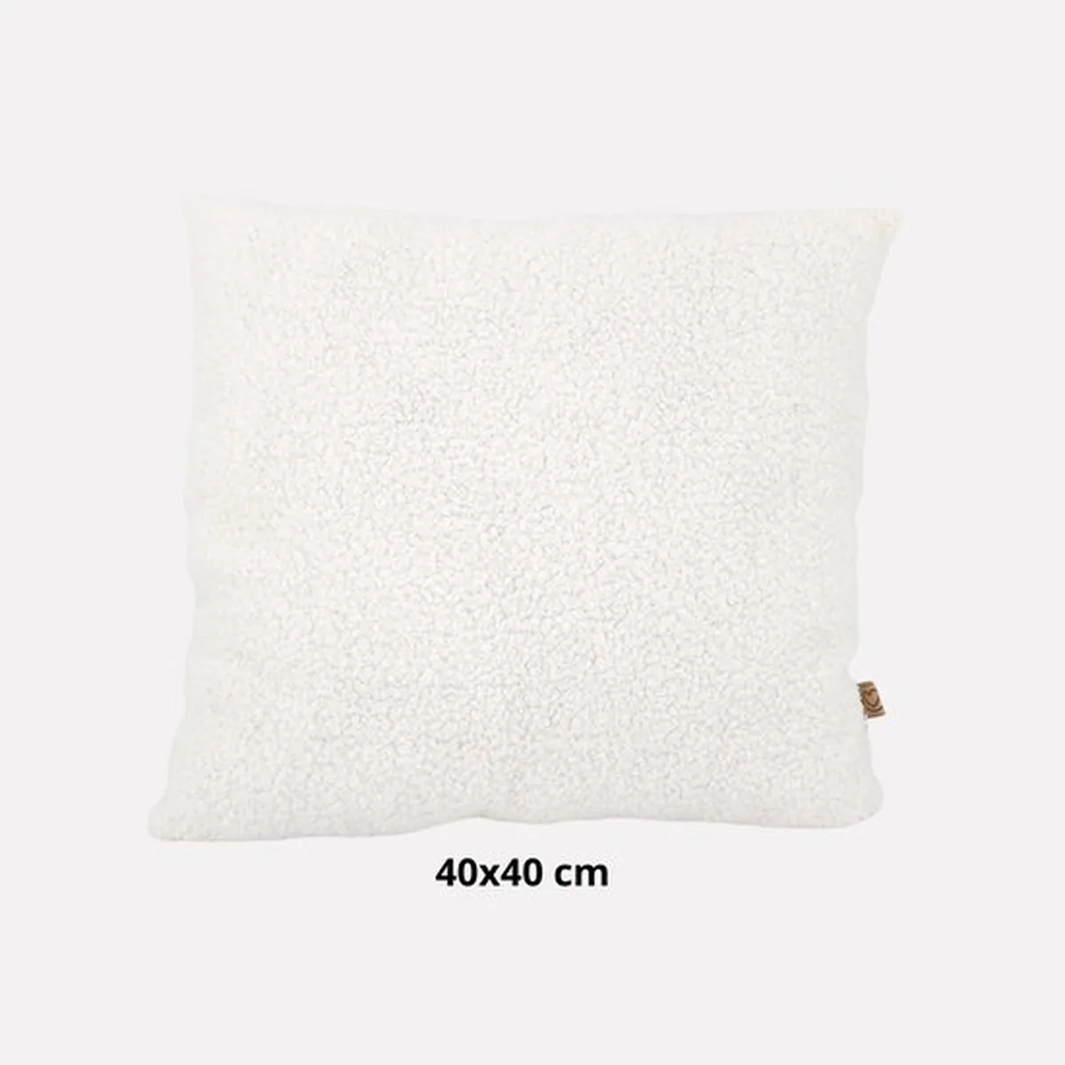 Soosie - Sierkussen Vierkant – Kussentje - Teddy Bouclé – 40×40 cm – Crème - 3