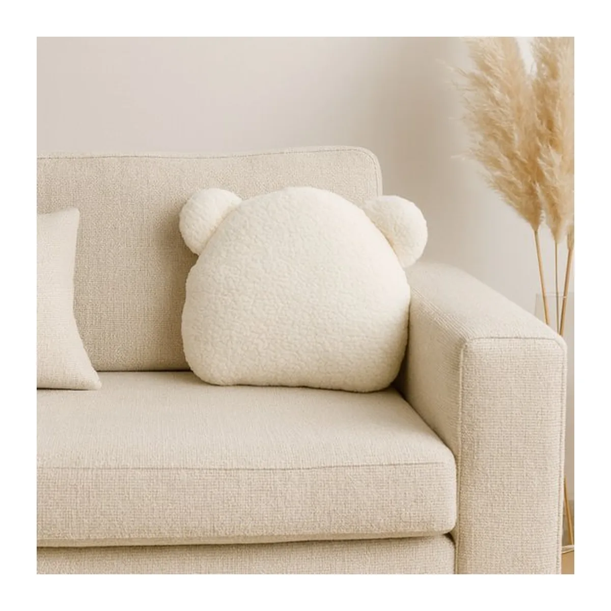 Soosie - Sierkussen Beer – Kussentje - Teddy Bouclé – 35×40 cm – Crème - 7