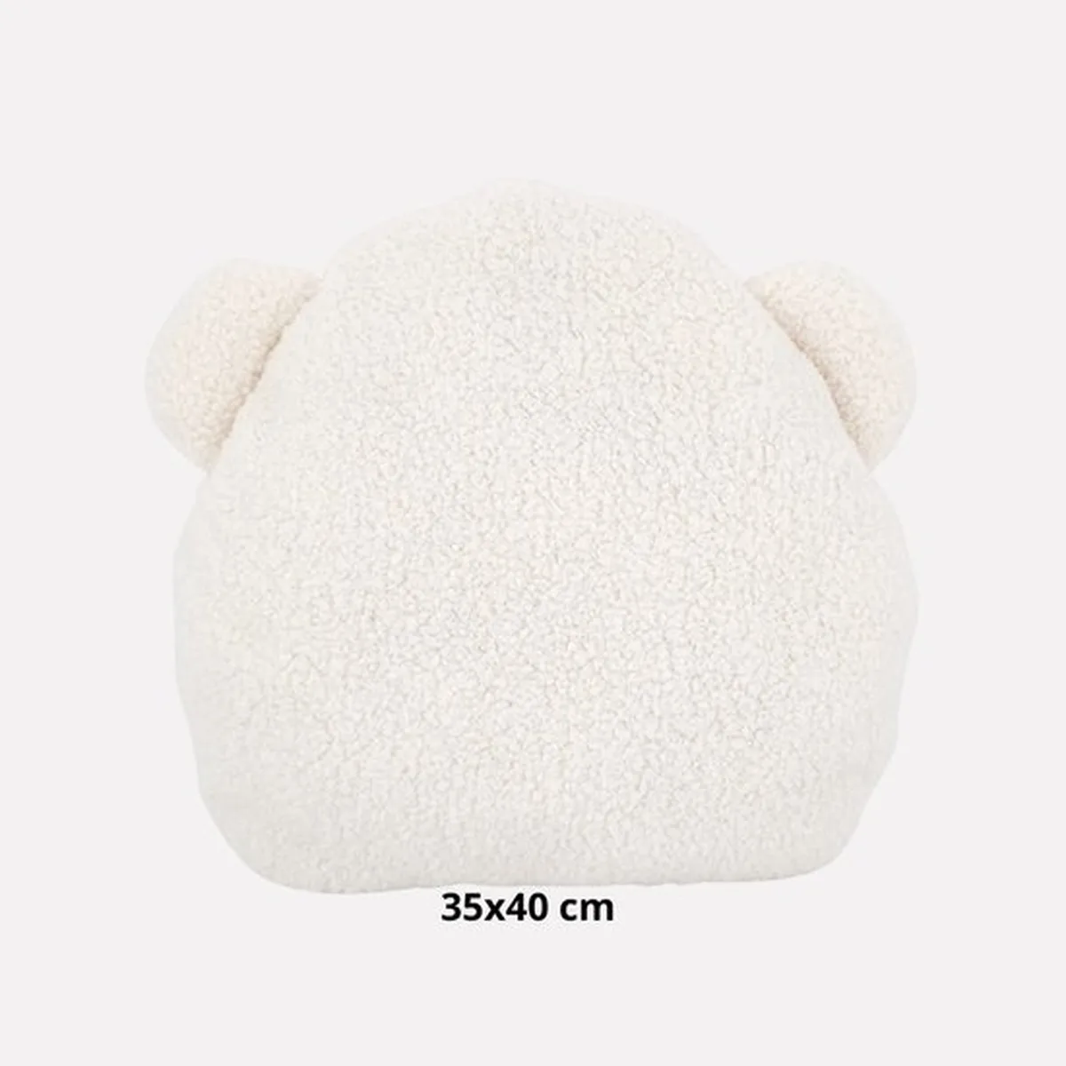 Soosie - Sierkussen Beer – Kussentje - Teddy Bouclé – 35×40 cm – Crème - 3