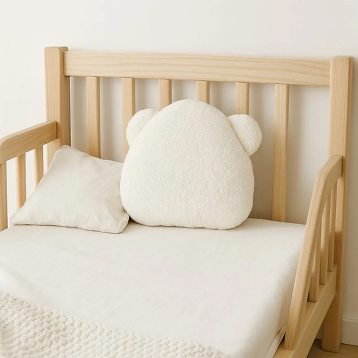 Soosie - Sierkussen Beer – Kussentje - Teddy Bouclé – 35×40 cm – Crème - 4