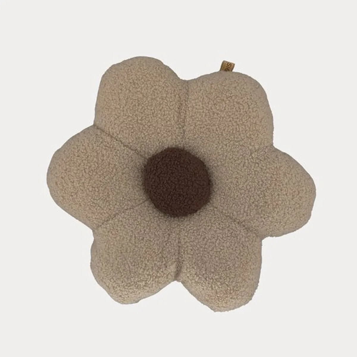 Soosie Sierkussen Bloem – Kussentje – Teddy Bouclé – Ø 40 cm – Beige & Bruin - 2