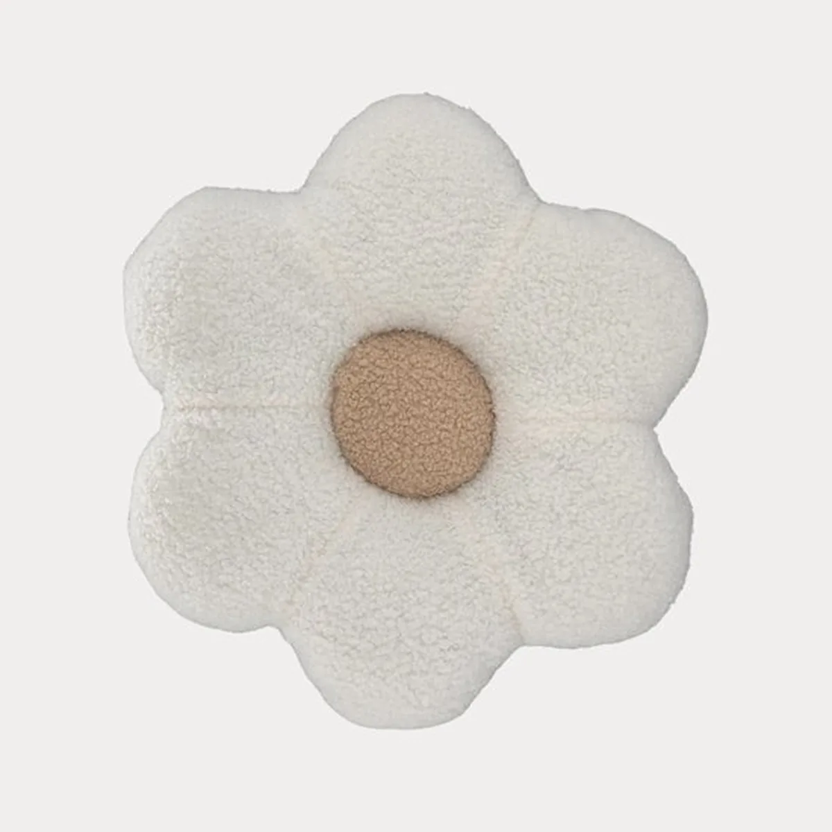Soosie Sierkussen Bloem – Kussentje – Teddy Bouclé – Ø 40 cm – Crème & Beige - 6