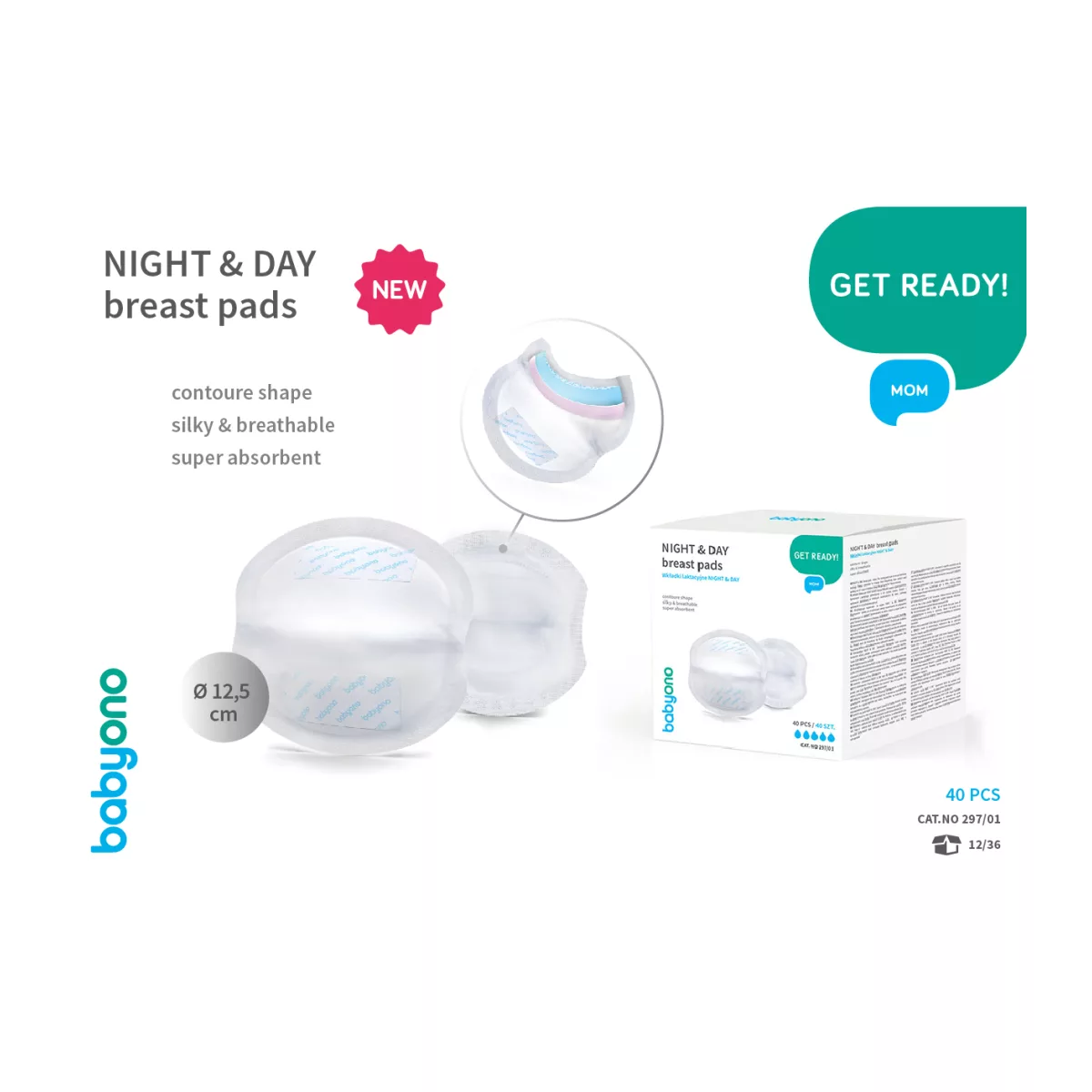 BabyOno Day & Night - Borstvoedingsinlegkruisjes - 40 stuks - Comfortabel