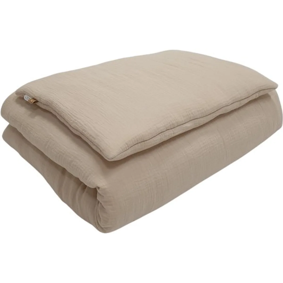 Soosie - Baby Dekbed met kussen - Beddenset - 100x135 + 40x60 –Katoen Mousseline – Met Vulling – Klaar Voor Gebruikt - Kant-en-klaar - Beige