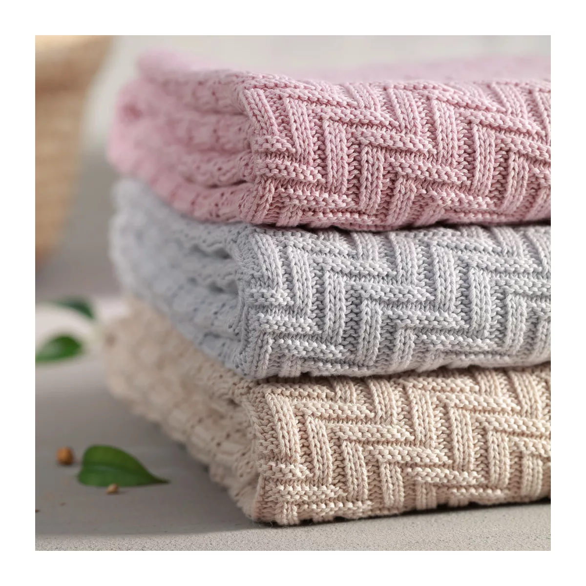 BabyOno 1647/03 – Katoenen gebreide deken – 100% biologisch katoen (GOTS) – 75×100 cm – 0m+ - 2