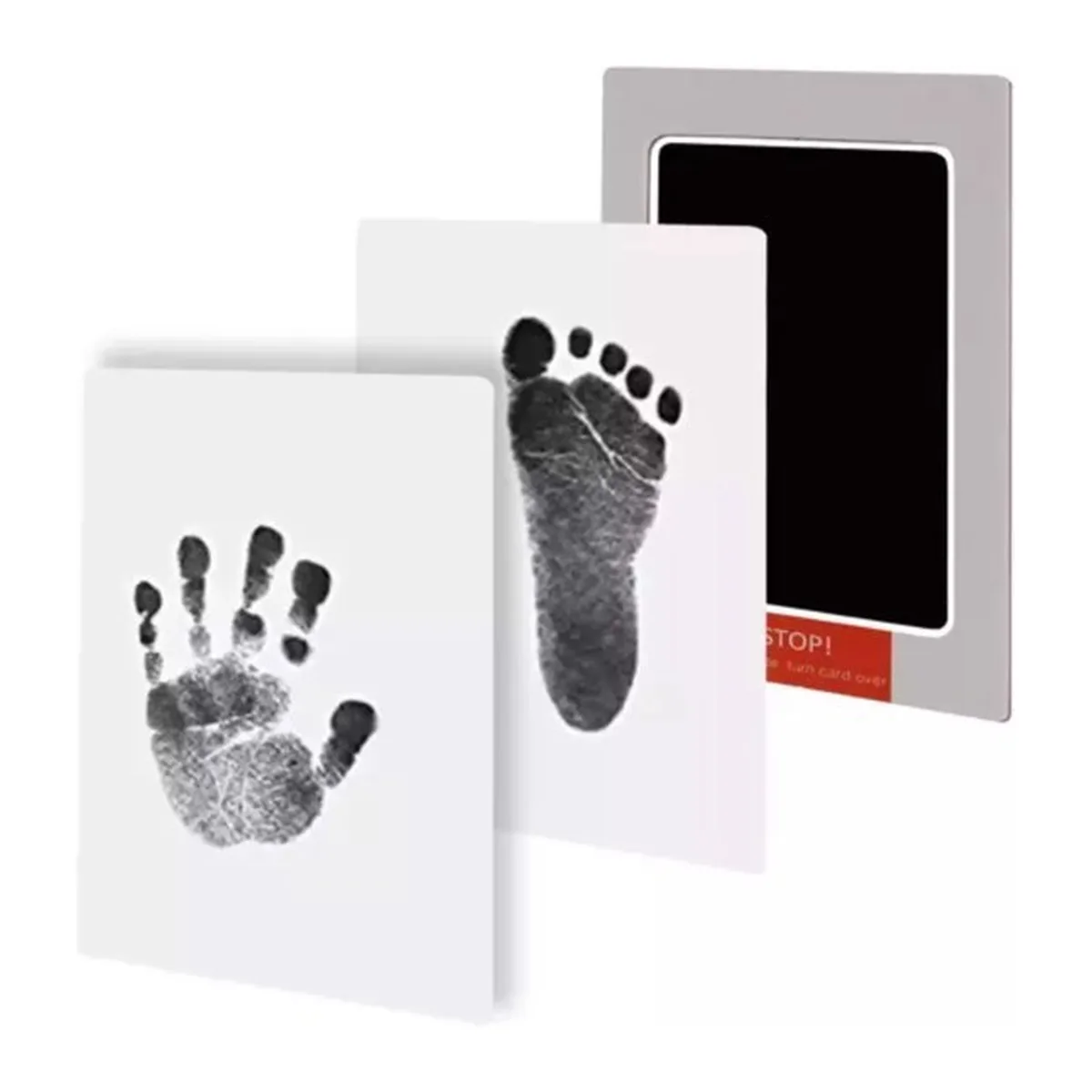 Baby Voetafdruk en Handafdruk Zwart Inktafdruk Voet Hand Afdruk set - 8