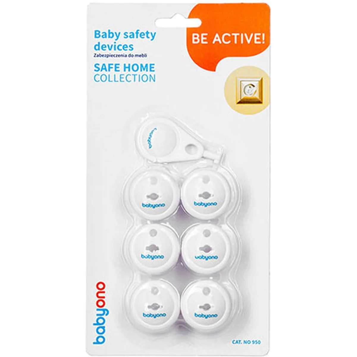 BabyOno Stopcontactbeveiliger - Slot met Sleutel - Voor Geaarde en Ongeaarde Stopcontacten - 3