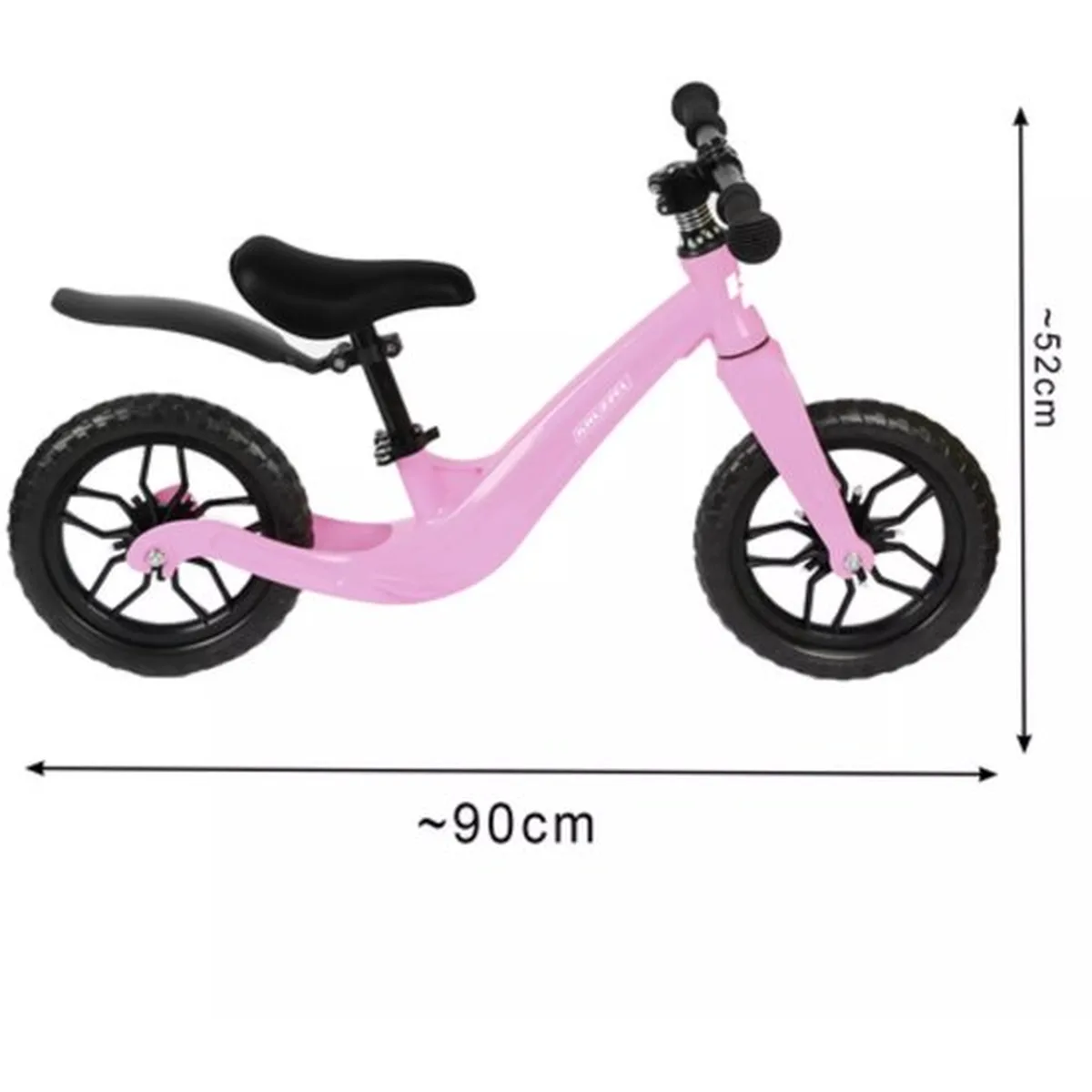 Kruzzel Loopfiets Roze 12 Inch – Verstelbaar Zadel + Draagriem - 3