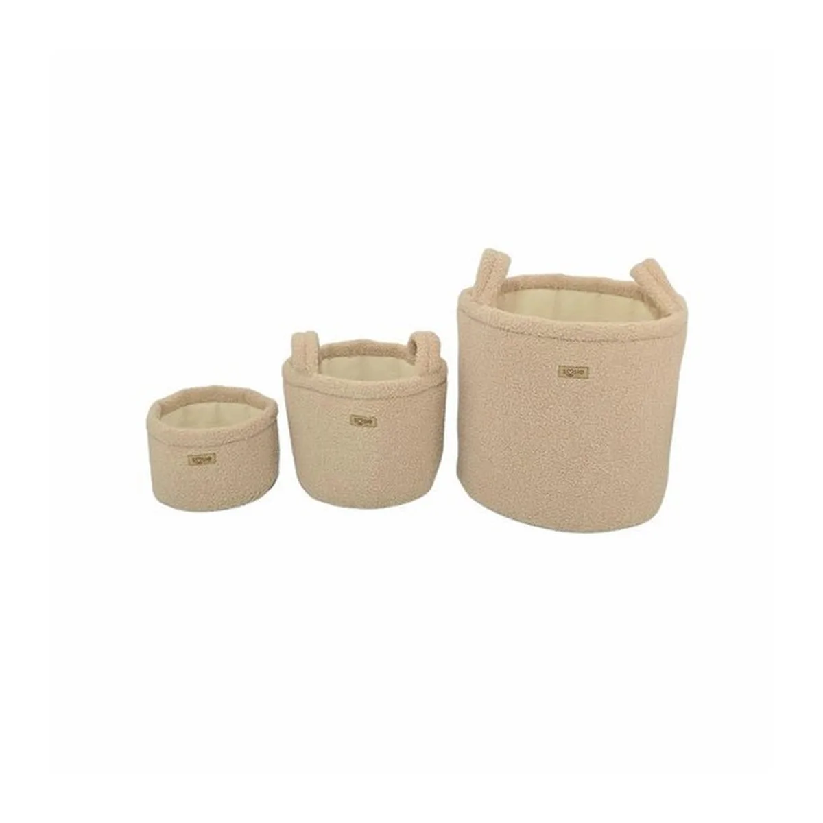 Soosie Teddy Bounce Opbergmanden Set – 3 stuks – Opbergmand Babykamer – Speelgoedmand – Beige Bruin – Manden voor Luiers, Speelgoed & Kleding - 7