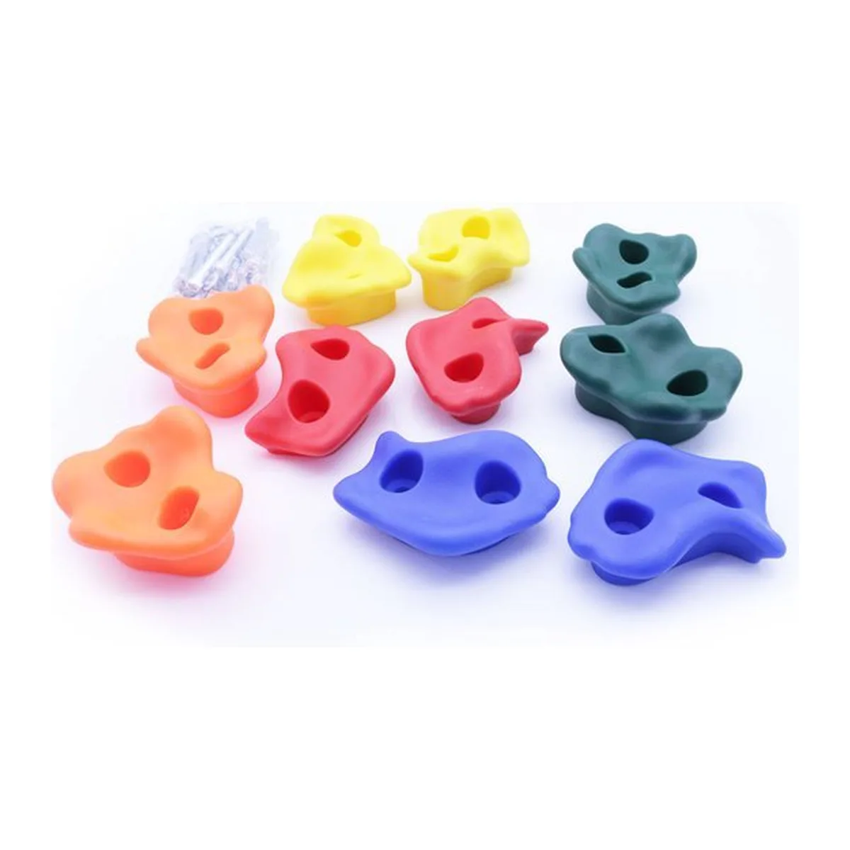 Klimstenen Set - 10 stuks - Klimsteen set voor klimwand - PE - Multicolor - Indoor en outdoor - 8